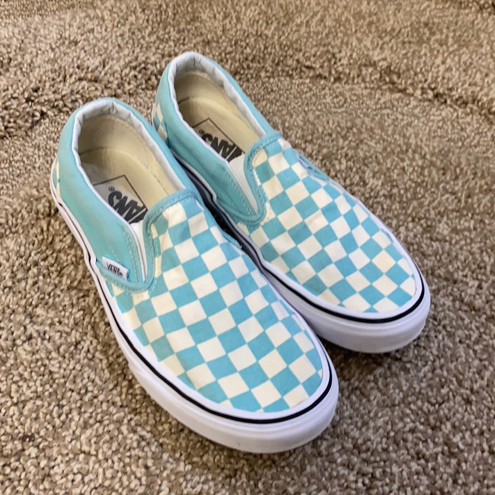 Teal checker vans